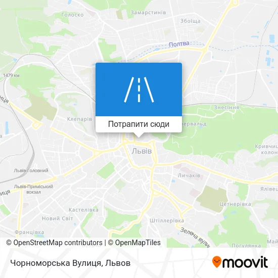 Карта Чорноморська Вулиця