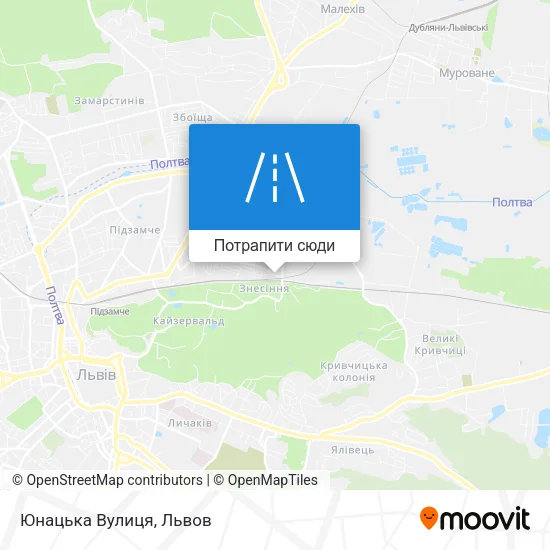 Карта Юнацька Вулиця