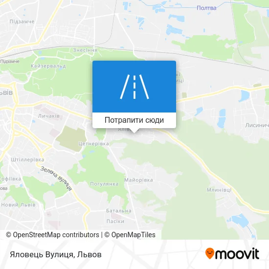 Карта Яловець Вулиця