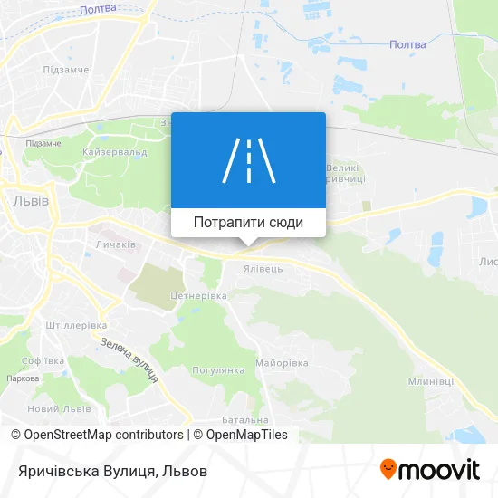 Карта Яричівська Вулиця