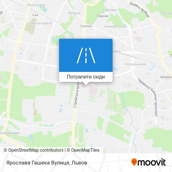 Карта Ярослава Гашека Вулиця