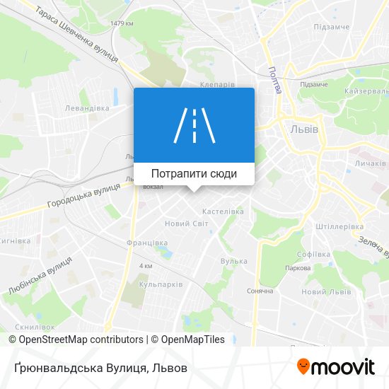 Карта Ґрюнвальдська Вулиця