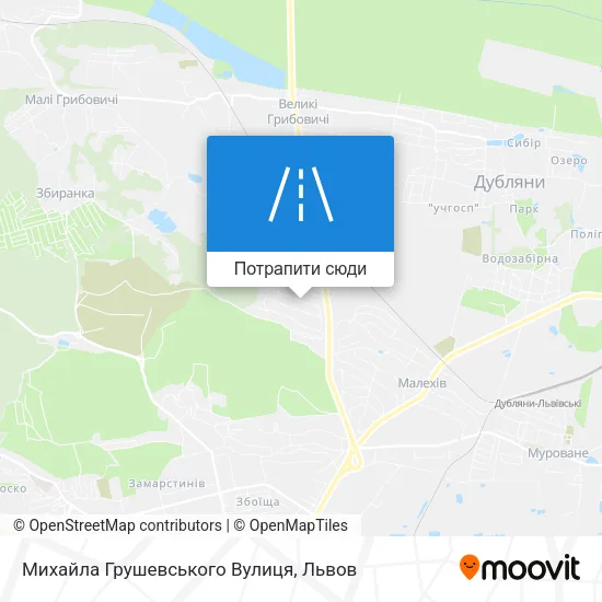 Карта Михайла Грушевського Вулиця