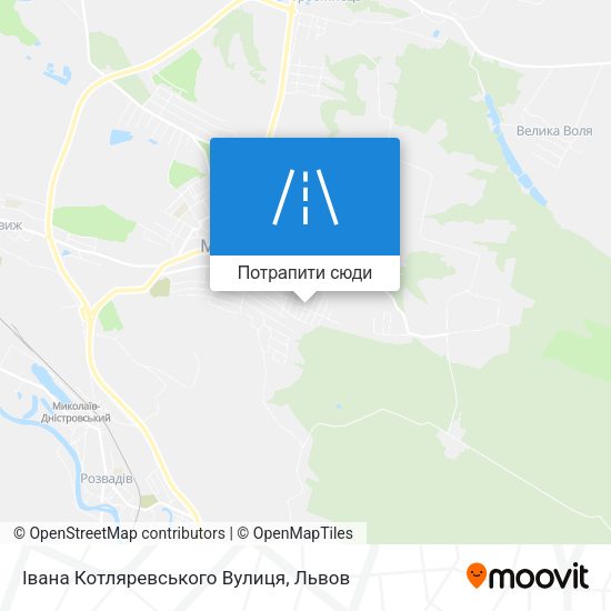 Карта Івана Котляревського Вулиця
