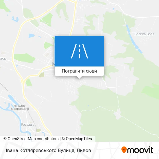 Карта Івана Котляревського Вулиця