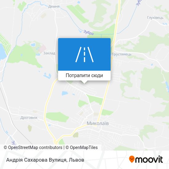 Карта Андрія Сахарова Вулиця