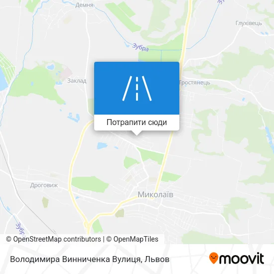 Карта Володимира Винниченка Вулиця