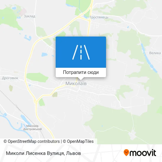 Карта Миколи Лисенка Вулиця