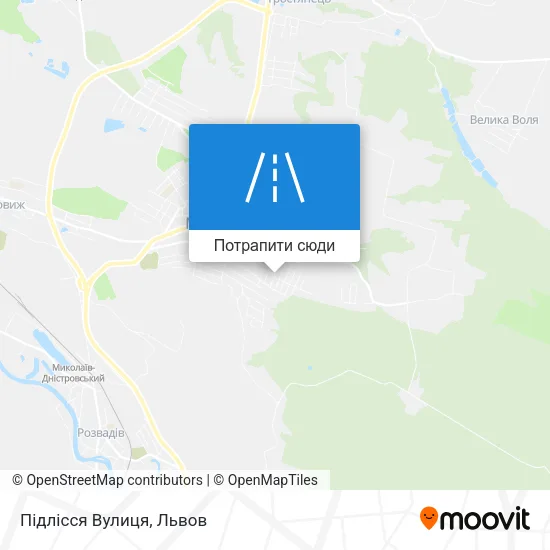 Карта Підлісся Вулиця