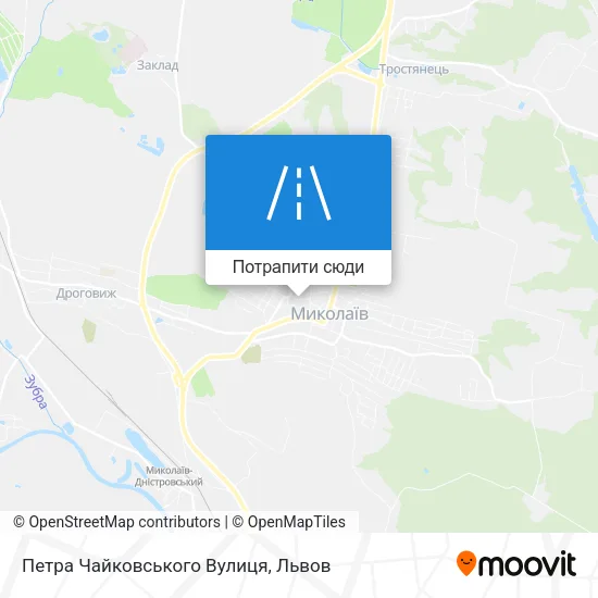 Карта Петра Чайковського Вулиця