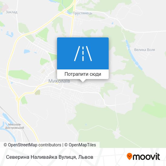 Карта Северина Наливайка Вулиця