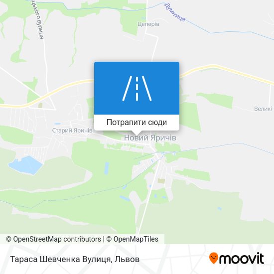 Карта Тараса Шевченка Вулиця