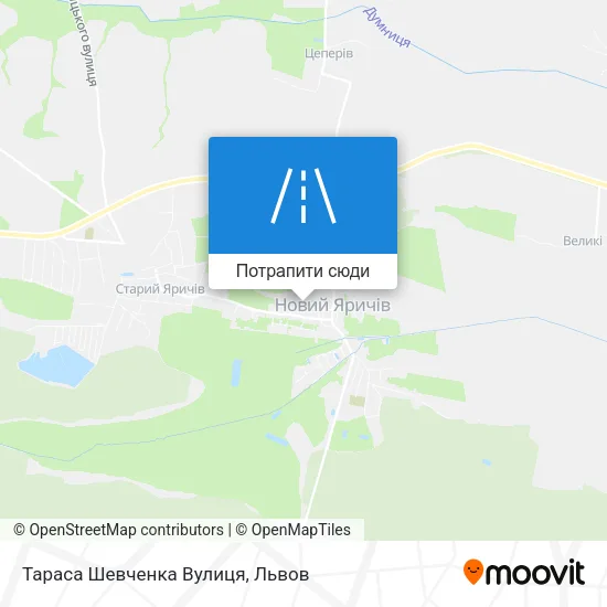 Карта Тараса Шевченка Вулиця