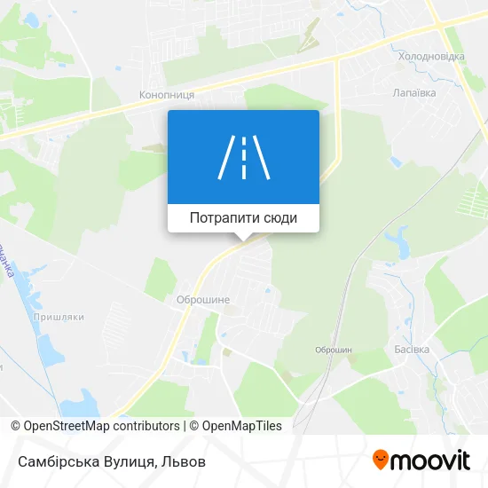 Карта Самбірська Вулиця