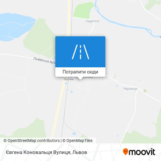 Карта Євгена Коновальця Вулиця