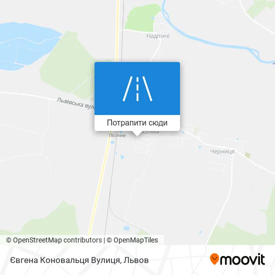 Карта Євгена Коновальця Вулиця
