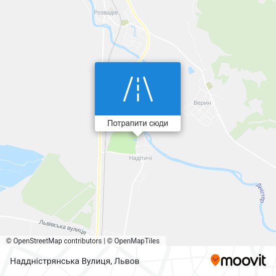 Карта Наддністрянська Вулиця