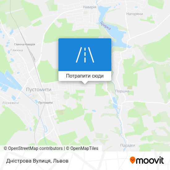 Карта Дністрова Вулиця