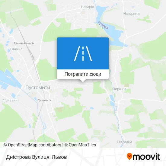 Карта Дністрова Вулиця