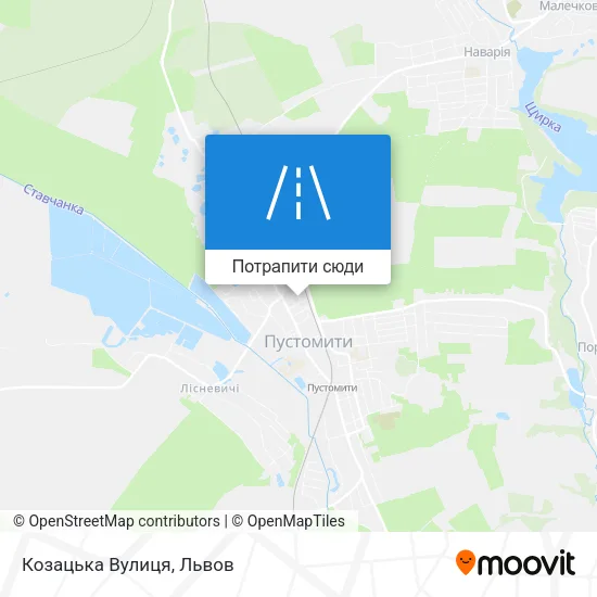 Карта Козацька Вулиця