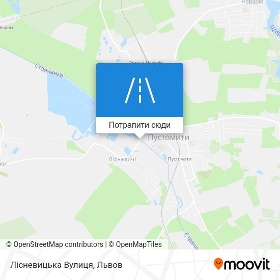 Карта Лісневицька Вулиця