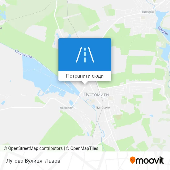 Карта Лугова Вулиця