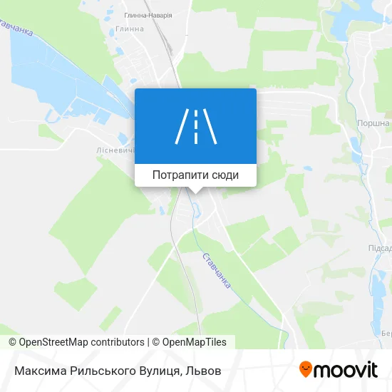 Карта Максима Рильського Вулиця