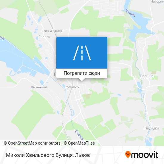 Карта Миколи Хвильового Вулиця
