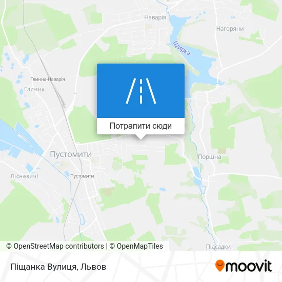 Карта Піщанка Вулиця