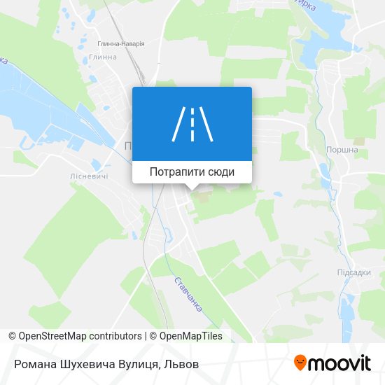 Карта Романа Шухевича Вулиця
