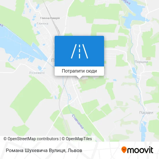 Карта Романа Шухевича Вулиця