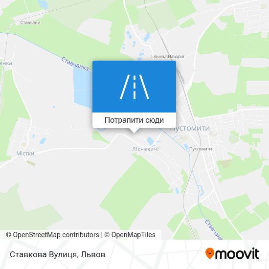 Карта Ставкова Вулиця