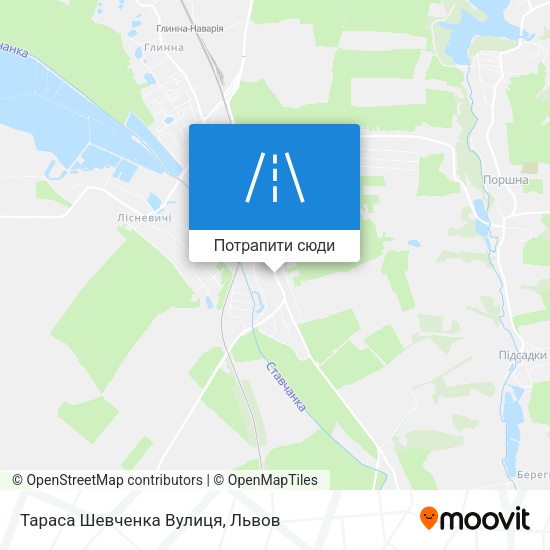 Карта Тараса Шевченка Вулиця