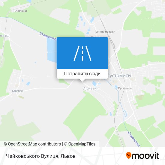 Карта Чайковського Вулиця
