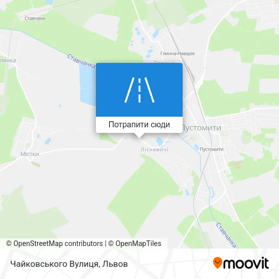 Карта Чайковського Вулиця