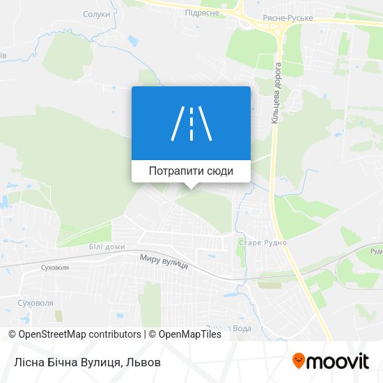 Карта Лісна Бічна Вулиця