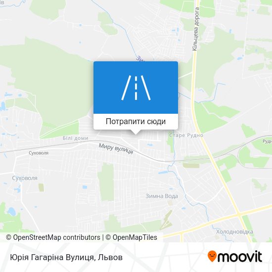 Карта Юрія Гагаріна Вулиця