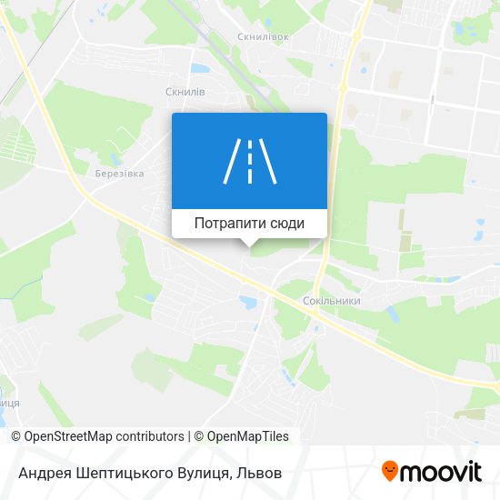 Карта Андрея Шептицького Вулиця