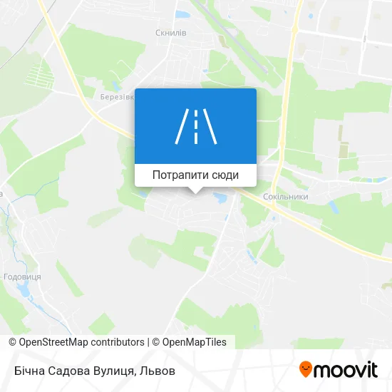 Карта Бічна Садова Вулиця
