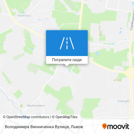 Карта Володимира Винниченка Вулиця