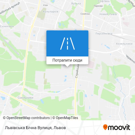 Карта Львівська Бічна Вулиця