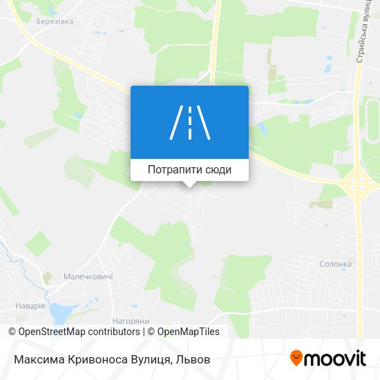 Карта Максима Кривоноса Вулиця