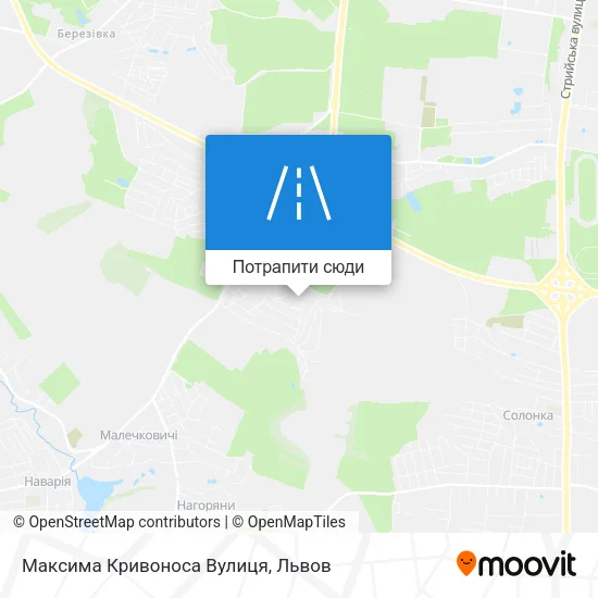 Карта Максима Кривоноса Вулиця