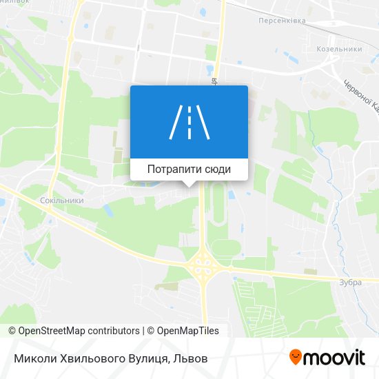 Карта Миколи Хвильового Вулиця