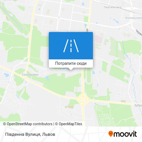 Карта Південна Вулиця