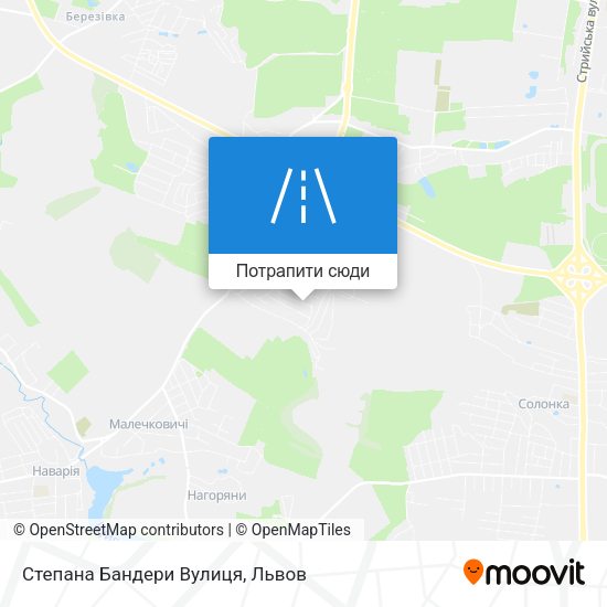Карта Степана Бандери Вулиця