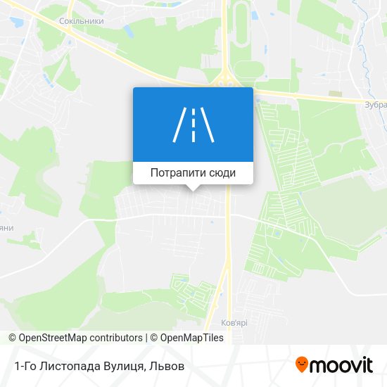 Карта 1-Го Листопада Вулиця
