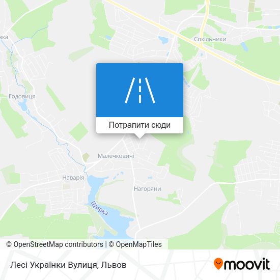 Карта Лесі Українки Вулиця