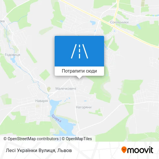 Карта Лесі Українки Вулиця