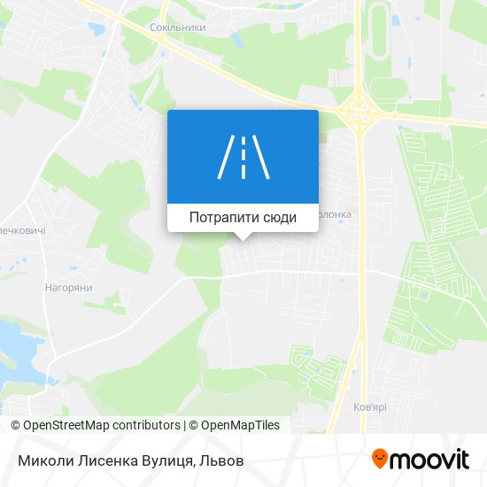 Карта Миколи Лисенка Вулиця